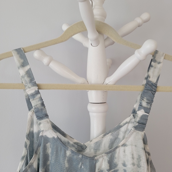 JAPNA Light Blue Tie-Dye Wide Ruffle Leg Jumpsuit - Picture 9 of 13